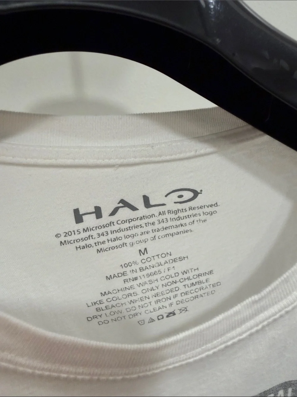 Halo White Tee with Blue & Gray Battle Graphic